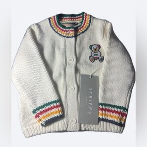 NWT Stripes HBC Bear Baby/ Toddler Cardigan (12-18 Months)